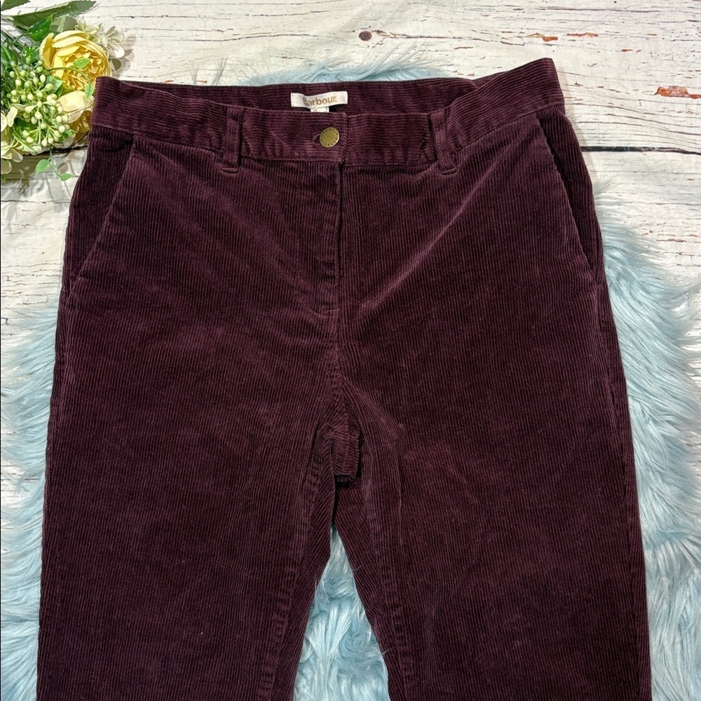 NWOT Barbour Plum Corduroy Essential Card Chino High Rise Pants - Picture 5 of 9